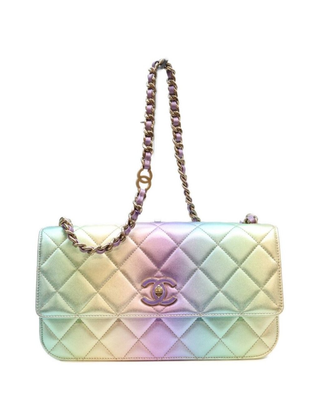 Chanel Rainbow Lambskin S Flap Quilted Shoulder Bag